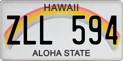 HI license plate ZLL594