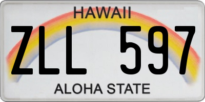 HI license plate ZLL597