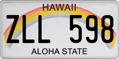 HI license plate ZLL598