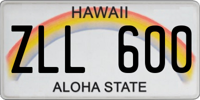 HI license plate ZLL600