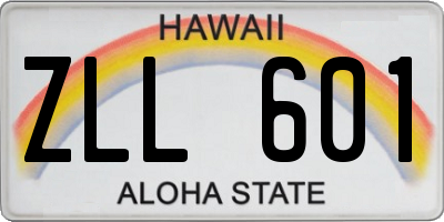 HI license plate ZLL601