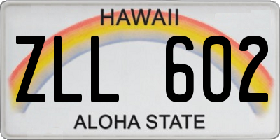 HI license plate ZLL602