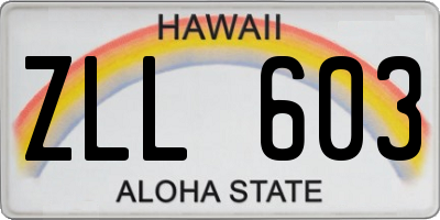 HI license plate ZLL603