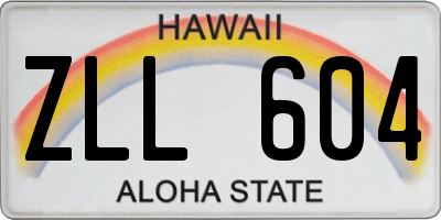 HI license plate ZLL604
