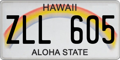 HI license plate ZLL605