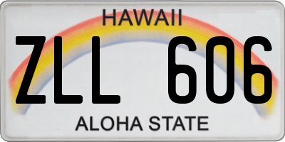HI license plate ZLL606