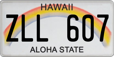 HI license plate ZLL607