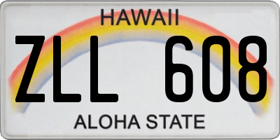 HI license plate ZLL608