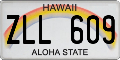 HI license plate ZLL609