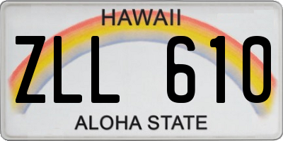 HI license plate ZLL610