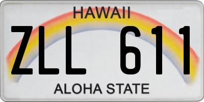 HI license plate ZLL611