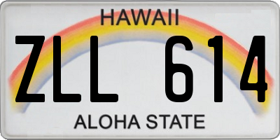 HI license plate ZLL614
