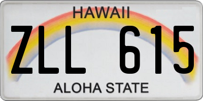 HI license plate ZLL615