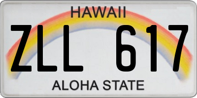 HI license plate ZLL617