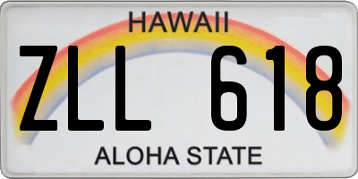 HI license plate ZLL618