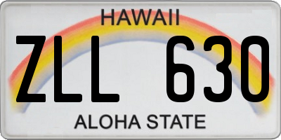 HI license plate ZLL630