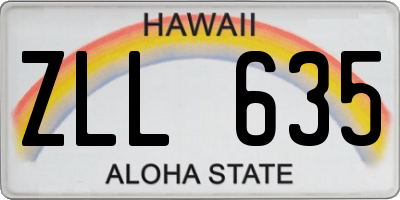 HI license plate ZLL635