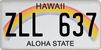 HI license plate ZLL637