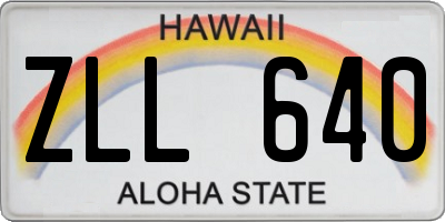 HI license plate ZLL640