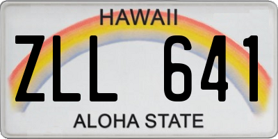HI license plate ZLL641