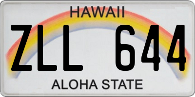 HI license plate ZLL644