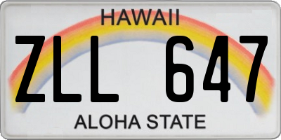 HI license plate ZLL647
