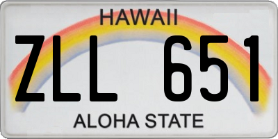 HI license plate ZLL651