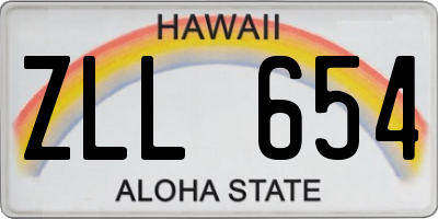 HI license plate ZLL654