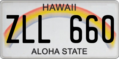HI license plate ZLL660