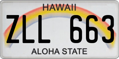HI license plate ZLL663