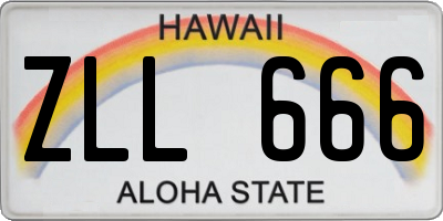 HI license plate ZLL666