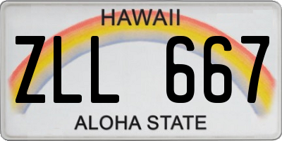 HI license plate ZLL667