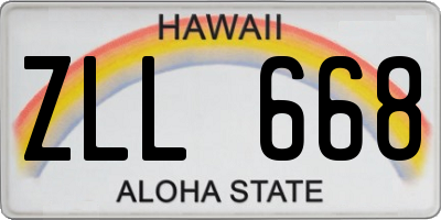 HI license plate ZLL668