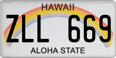 HI license plate ZLL669