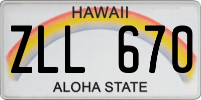 HI license plate ZLL670