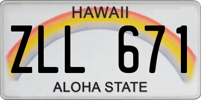 HI license plate ZLL671