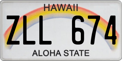 HI license plate ZLL674