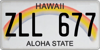 HI license plate ZLL677