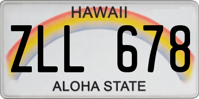 HI license plate ZLL678