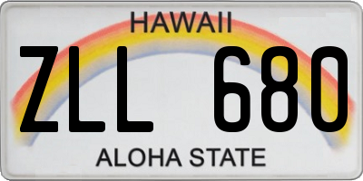 HI license plate ZLL680