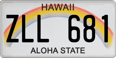 HI license plate ZLL681