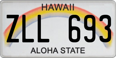 HI license plate ZLL693