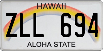 HI license plate ZLL694