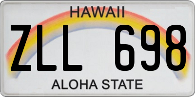 HI license plate ZLL698