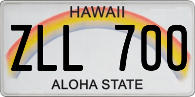 HI license plate ZLL700
