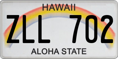 HI license plate ZLL702