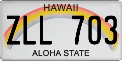 HI license plate ZLL703