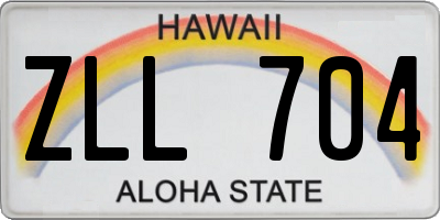 HI license plate ZLL704
