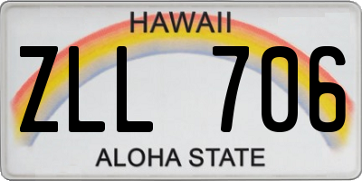 HI license plate ZLL706