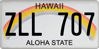 HI license plate ZLL707